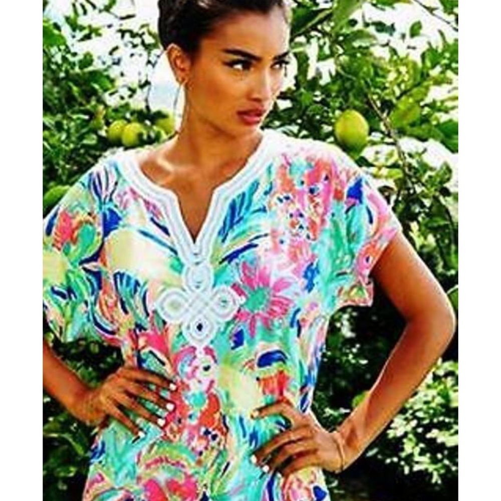 Lilly Pulitzer HARLOW TUNIC DRESS Multi Casa Banana sz L - Picture 3 of 10